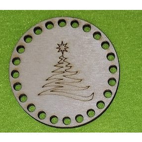   5 cm Baza in  forma de spirala din lemn natural, crosetabil, din lemn de pin, cu gaura de 3 mm, grosime 1 buc. 3 mm