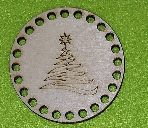 5 cm Baza in  forma de spirala din lemn natural, crosetabil, din lemn de pin, cu gaura de 3 mm, grosime 1 buc. 3 mm