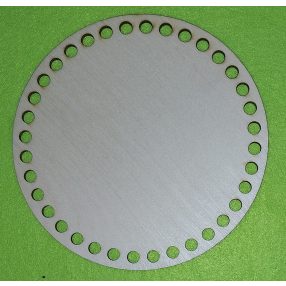   15cm Baza din lemn natural crosetabil. Cu gaura de 7mm, grosime 3 mm