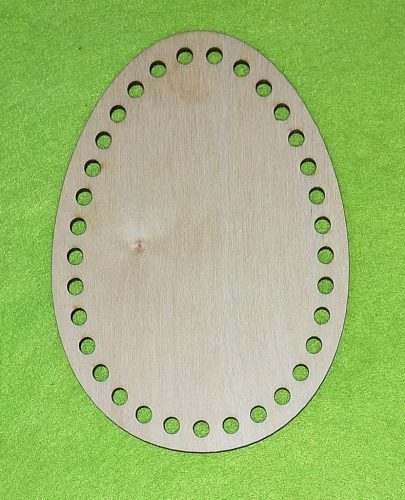 11x15cm Ou croșetabil din lemn natural. Cu gaura de 6mm, 1 bucata, grosime de 3mm