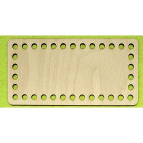   15x7,5 cm Baza mica dreptunghiulara pentru batiste, din lemn natural, crosetabila, cu gaura de 6 mm, grosime 1 buc. 3 mm