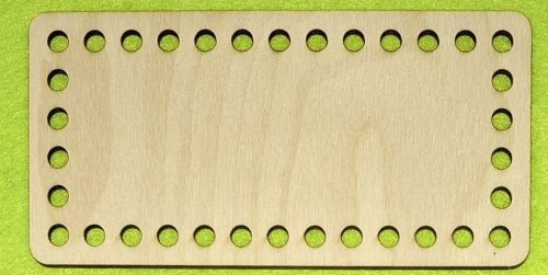 15x7,5 cm Baza mica dreptunghiulara pentru batiste, din lemn natural, crosetabila, cu gaura de 6 mm, grosime 1 buc. 3 mm