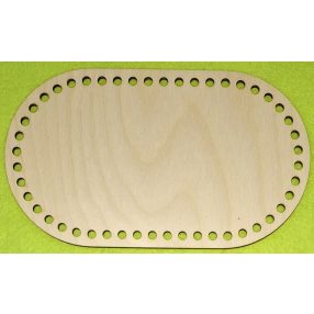   22,5x12,5 cm Baza suport ovală pentru batiste, din lemn natural, crosetabila, cu gaura de 6 mm, grosime 1 buc. 3 mm