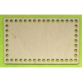   18,5x11 cm Baza suport pentru servetele crosetabila din lemn natural cu gaura de 6 mm, grosime 1 bucata de 3 mm