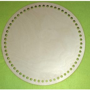   Baza circulara crosetabila din lemn natural 60 buc cu gaura de 7mm, 1 bucata de 30cm grosime 3mm