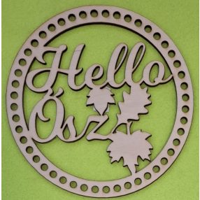   Baza circulara din lemn crosetabila cu gaura de 5mm cu inscriptie traforata inspratie de toamna 1 bucata de14cm, grosime 3mm