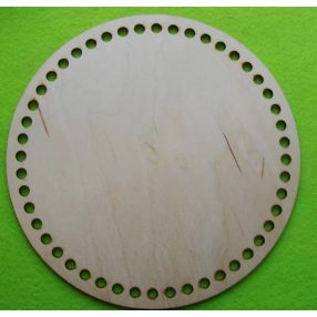   19,5cm Baza din  lemn  circulara crosetabila cu gaura de 7mm 1bucata, grosime 3mm