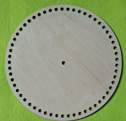 27,5 cm Cadran de ceas circular din lemn natural crosetabil, 1 buc., grosime 3 mm, dimensiune gaura: 7 mm