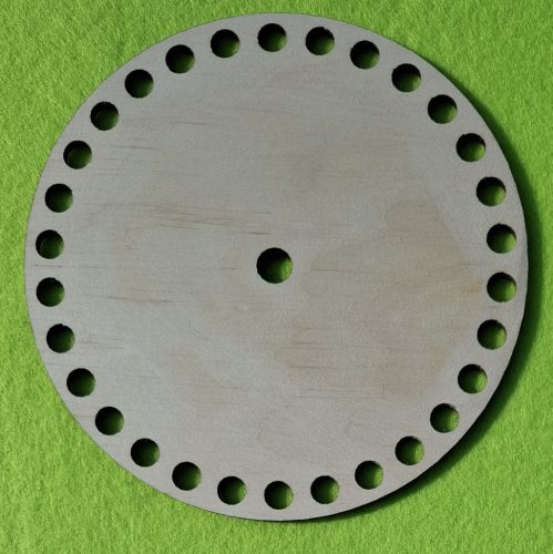 12 cm Cadran de ceas circular din lemn natural crosetabil, 1 buc., grosime 3 mm, dimensiune gaura: 7,5 mm