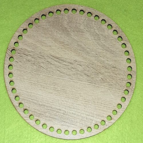 Baza de lemn crosetabila cu cerc din lemn cu model Sonoma si gaura de 7,5 mm, 1 buc., 21,5x21,5 m, grosime 2,5 mm