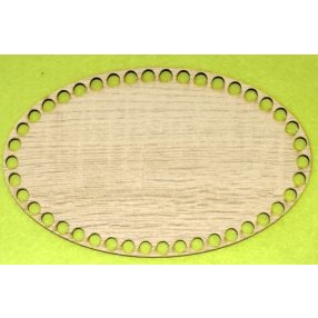   Model Sonoma din lemn, baza ovala din lemn crosetabil cu gaura de 8 mm, 1 buc. 20x12cm, grosime 2,5 mm