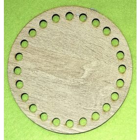   Baza rotunda crosetabila din lemn Sonoma cu gaura de 7 mm, 1 buc., 12 cm, grosime 2,5 mm