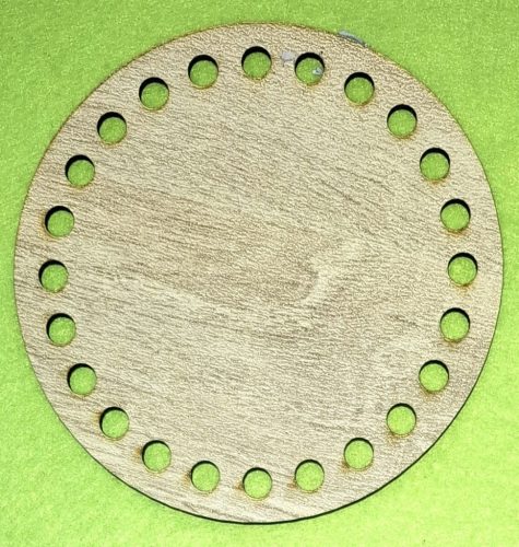 Baza rotunda crosetabila din lemn Sonoma cu gaura de 7 mm, 1 buc., 12 cm, grosime 2,5 mm