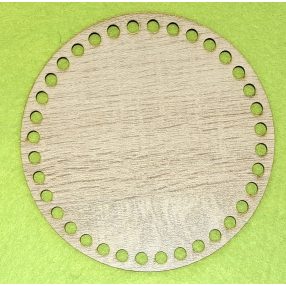   Baza rotunda crosetabila din lemn HDF cu model Sonoma și gaură de 7 mm, 1 buc., 15 cm, grosime 2,5 mm.