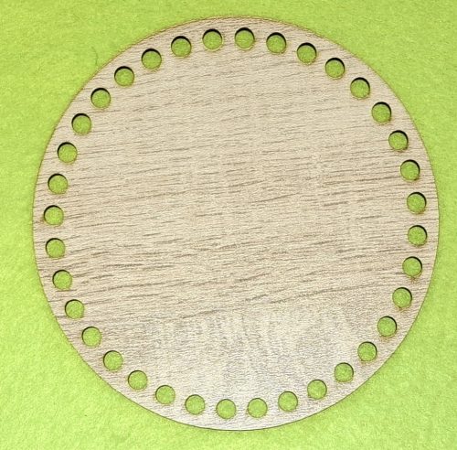 Baza rotunda crosetabila din lemn HDF cu model Sonoma și gaură de 7 mm, 1 buc., 15 cm, grosime 2,5 mm.