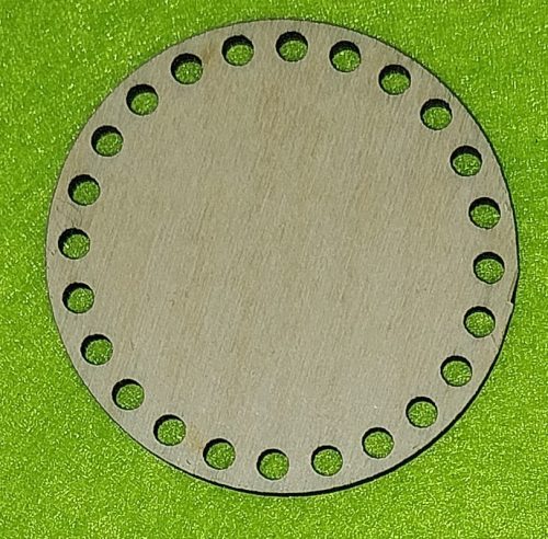 5cm Baza rotunda din lemn natural, crosetabila, cu gaura de 3 mm, grosime 1 buc. 3 mm