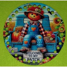   15cm Cerc crosetabil, baza din lemn imprimata, sperietoare asezata pe o platforma. cu gaura de 7 mm, 1 buc., 15 cm, grosime 2,5 mm. 