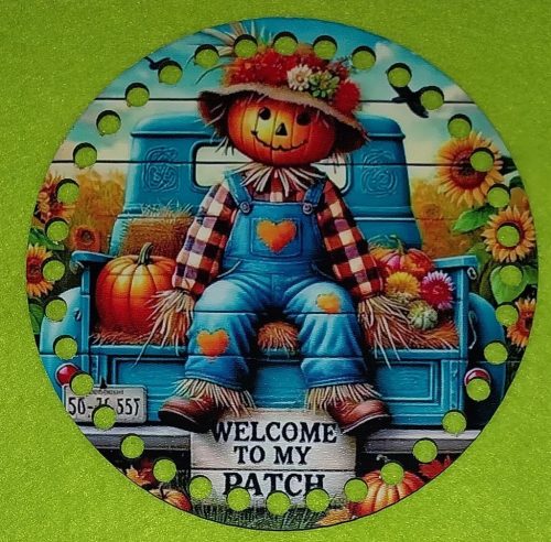 15cm Cerc crosetabil, baza din lemn imprimata, sperietoare asezata pe o platforma. cu gaura de 7 mm, 1 buc., 15 cm, grosime 2,5 mm. 