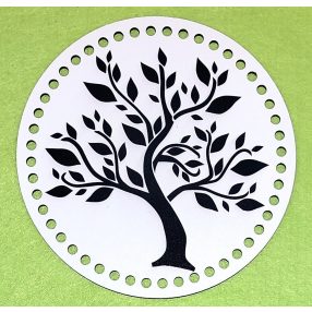   20cm Baza din lemn imprimata crosetabila cu gaura de 7 mm, Copacul Vietii, 1 buc./pachet, 20 cm, grosime 2,5 mm 