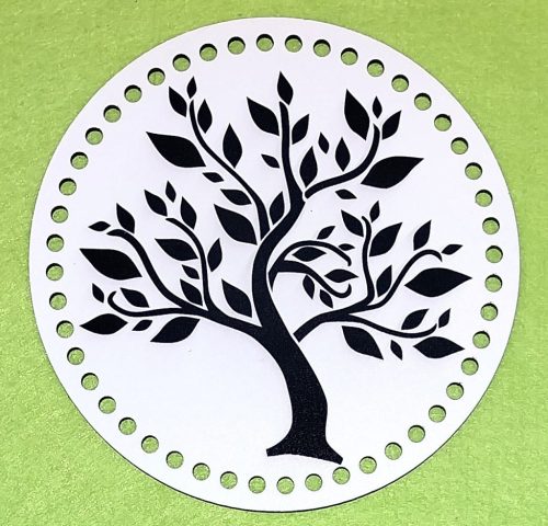 20cm Baza din lemn imprimata crosetabila cu gaura de 7 mm, Copacul Vietii, 1 buc./pachet, 20 cm, grosime 2,5 mm 