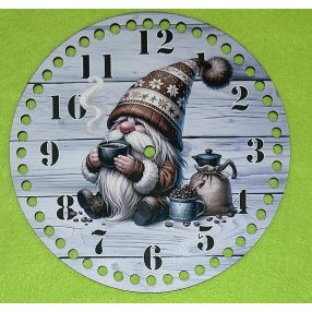   20cm Cadran de ceas croetabil, model elf din cafea, cu gaura de 7 mm, 1 buc., grosime 2,5 mm 