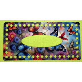   21x10cm Cutie de servetele crosetabil cu fluturi din lemn imprimat, cu gaura de 7 mm, grosime 1 bucată, 2,5 m