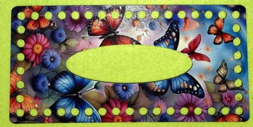 21x10cm Cutie de servetele crosetabil cu fluturi din lemn imprimat, cu gaura de 7 mm, grosime 1 bucată, 2,5 m