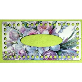   21x10cm Cutie de servetele crosetabile cu motive florale din lemn imprimat, cu gaura de 7 mm, grosime 1 bucată 2,5 mm 