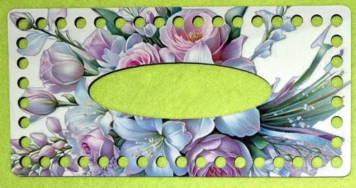 21x10cm Cutie de servetele crosetabile cu motive florale din lemn imprimat, cu gaura de 7 mm, grosime 1 bucată 2,5 mm 