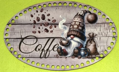 25x15cm Tava de cafea imprimata cu nicovala, elf cu palarie maro, gaura de 7 mm, 1 buc/pachet, grosime 3 mm