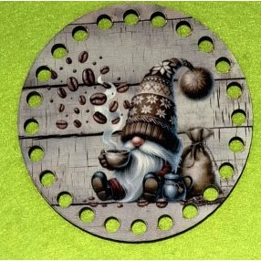   8cm Suport de cafea imprimat cu nicovala, elf cu palarie maro, 1 buc/pachet, grosime 3 mm