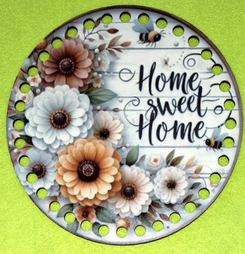 15cm Baza din lemn imprimata crosetabila cu gauri de 7 mm, gerbere, 1 buc./pachet, 15 cm, grosime 2,5 mm.