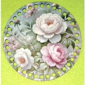   15cm Baza din lemn imprimata crosetabila cu gaura de 7 mm, picior de picior, 1 buc., 15 cm, grosime 2,5 mm.