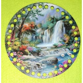   15cm Baza din lemn imprimata crosetabila cu gaura de 7 mm Cascadă cu pârâu 1 buc 15 cm grosime 2,5 mm 