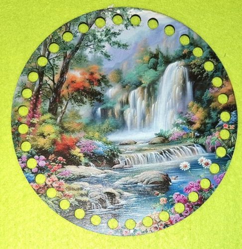 15cm Baza din lemn imprimata crosetabila cu gaura de 7 mm Cascadă cu pârâu 1 buc 15 cm grosime 2,5 mm 