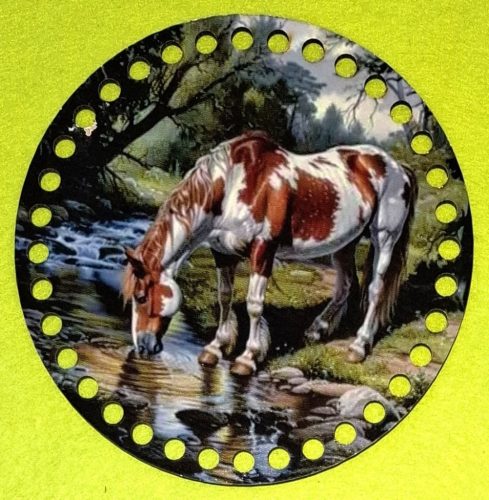 15cm Baza din lemn imprimata crosetabila cu gaura de 7 mm Cal multicolor 1 buc 15 cm grosime 2,5 mm 