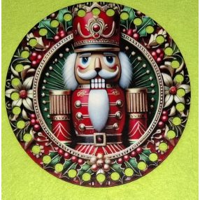   15cm Baza din lemn imprimata crosetabila cu gaura de 7 mm Spargator de nuci rosu 1 buc 15 cm grosime 2,5 mm