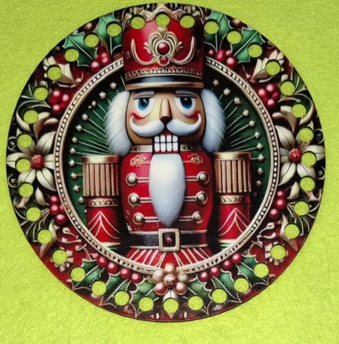 15cm Baza din lemn imprimata crosetabila cu gaura de 7 mm Spargator de nuci rosu 1 buc 15 cm grosime 2,5 mm