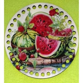   15cm Pepene crosetabil cu baza din lemn imprimat, cu gaura de 7 mm, 1 buc., grosime 15 cm, 2,5 mm 