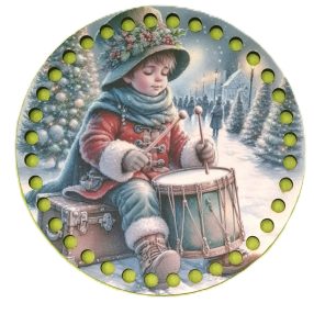   15cm Baza din lemn imprimata crosetabil Tambur mic cu gaura de 7 mm 1 buc 15 cm grosime 2,5 mm 