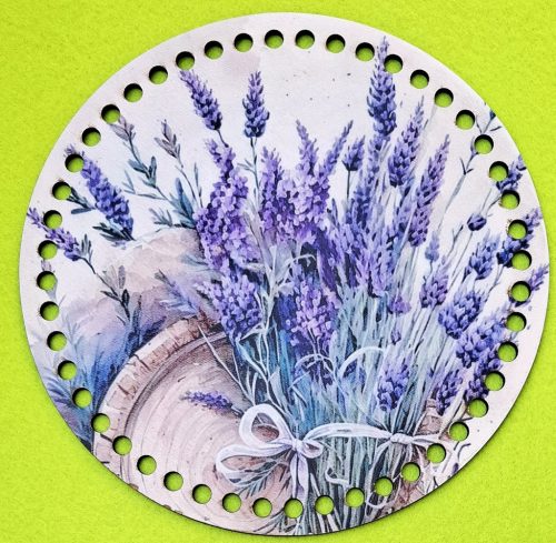 19,5cm Baza din lemn imprimata crosetabil cu gaura de 7 mm Buchet de lavandă 1 buc/pachet 19,5 cm grosime 2,5 mm  