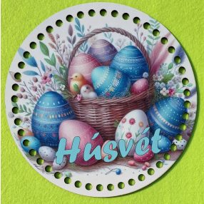   19,5cm Baza din lemn imprimata crosetabila cu gaura de 7 mm Cosulet pentru oua cu inscriptie de Húsvét 1 buc/pachet 19,5 cm grosime 2,5 mm  