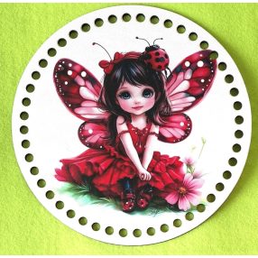   19,5cm Baza din lemn imprimata crosetabila cu gaura de 7 mm Zână Buburuză 1 buc/pachet 19,5 cm grosime 2,5 mm  Elemente suplimentare la: