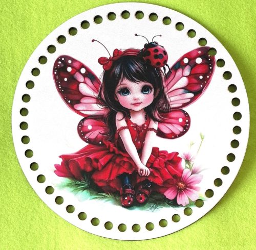 19,5cm Baza din lemn imprimata crosetabila cu gaura de 7 mm Zână Buburuză 1 buc/pachet 19,5 cm grosime 2,5 mm  Elemente suplimentare la: