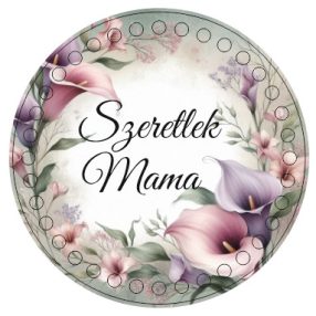   Bază din lemn imprimată pentru croșetat, 15 cm, cu gaură de 7 mm, model cu cale bordo, cu inscripția „Te iubesc, mama” 1 buc/pachet 15 cm, grosime 2,5 mm