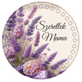   Bază din lemn imprimată pentru croșetat, 15 cm, cu gaură de 7 mm, model cu lavandă, cu inscripția „Te iubesc, mama”  1 buc/pachet  15 cm, grosime 2,5 mm