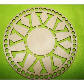    15 cm Baza circulara din lemn natural crosetabil cu gaura de 8 mm, 1bucata, grosime 3mm