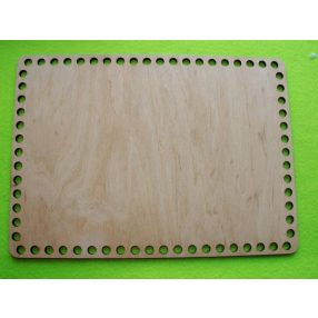   19,5x27,5cm Dreptunghi crosetabil din lemn natural, 1 buc., grosime 3 mm, dimensiune gaura: 7,5 mm