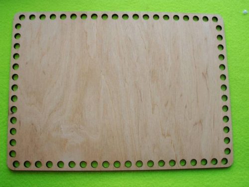 19,5x27,5cm Dreptunghi crosetabil din lemn natural, 1 buc., grosime 3 mm, dimensiune gaura: 7,5 mm