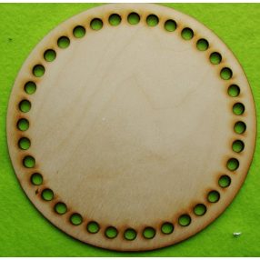   16cm Baza de lemn crosetabila circulara din lemn natural, cu gaura de 7,5 mm, grosime 1 buc. 3 mm
